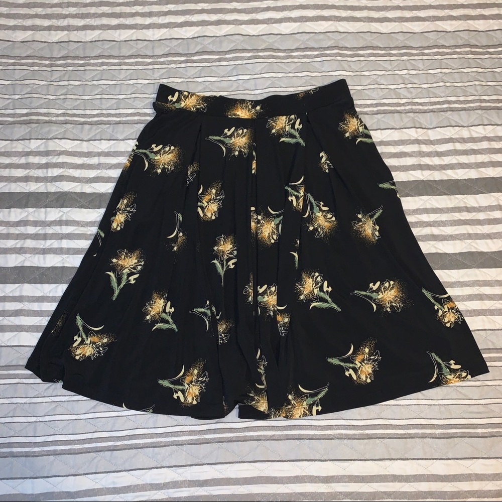 LuLaRoe Black Floral Skirt Size Medium
